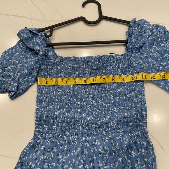 brand new reformation Elle mini Dress in blue - Picture 6 of 7